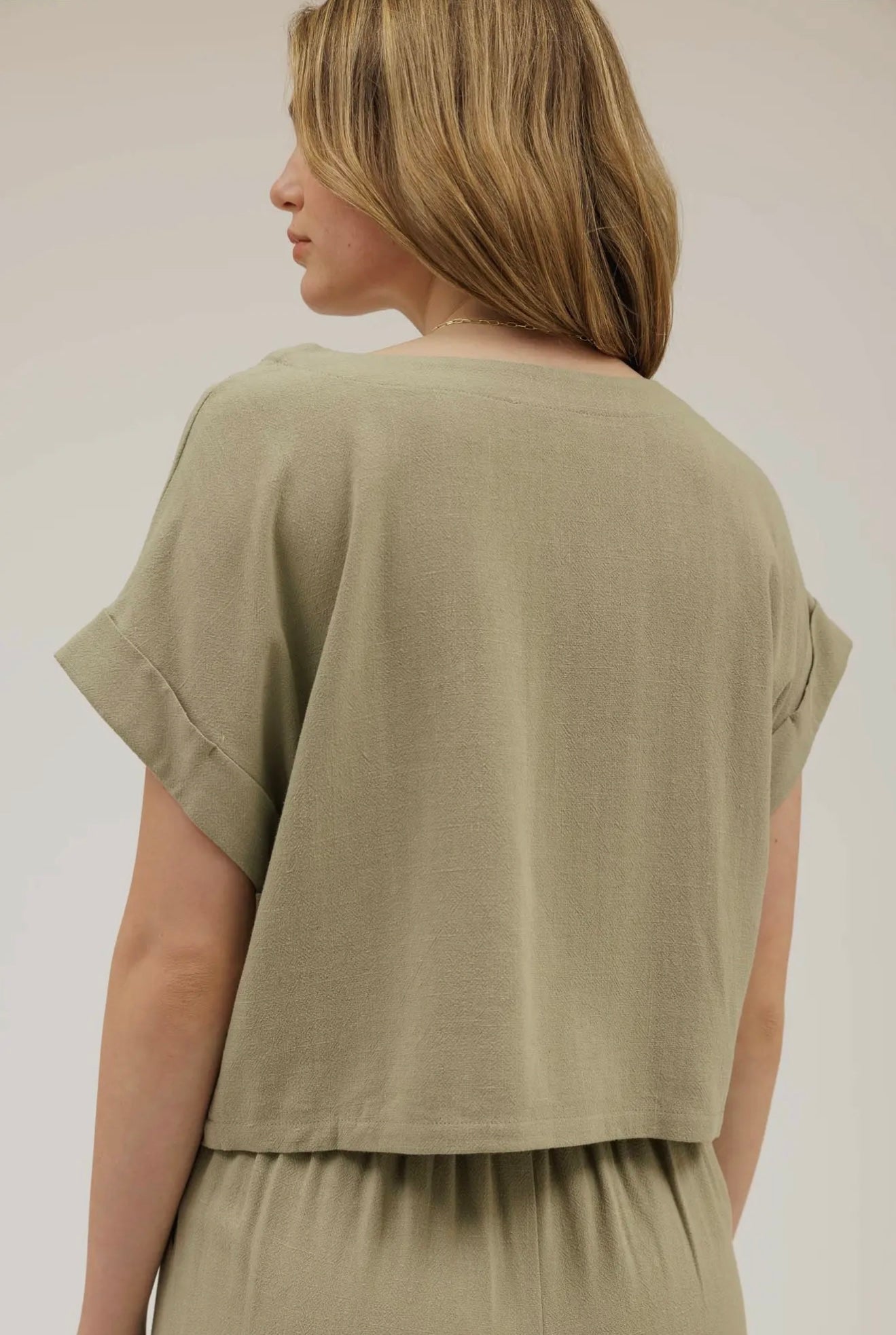 Light Olive Linen Pant Set
