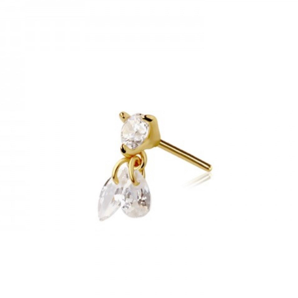 Stardust Gold Flat Back Labret