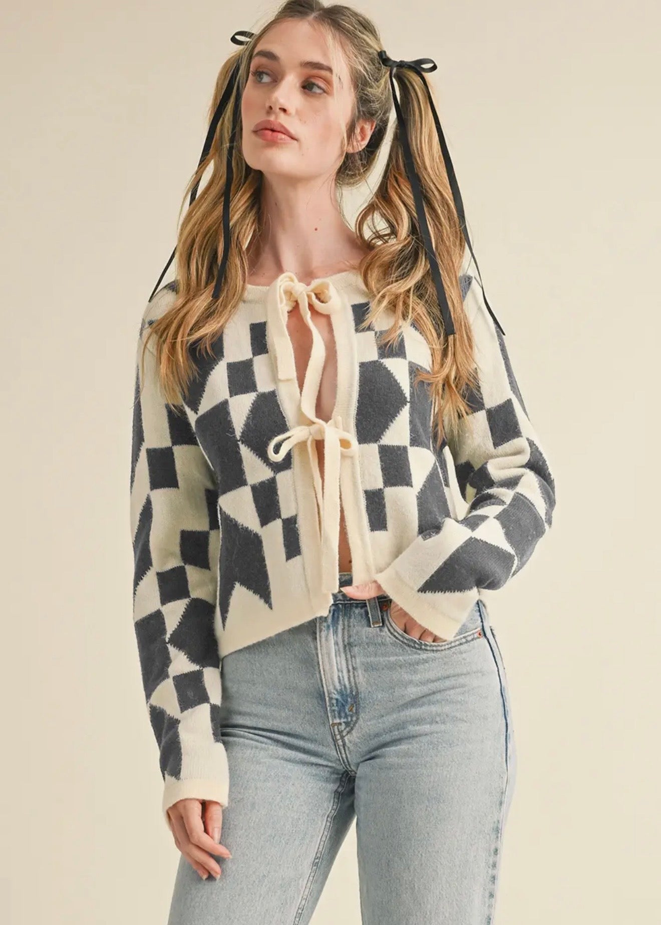 Bow Crop Cardigan