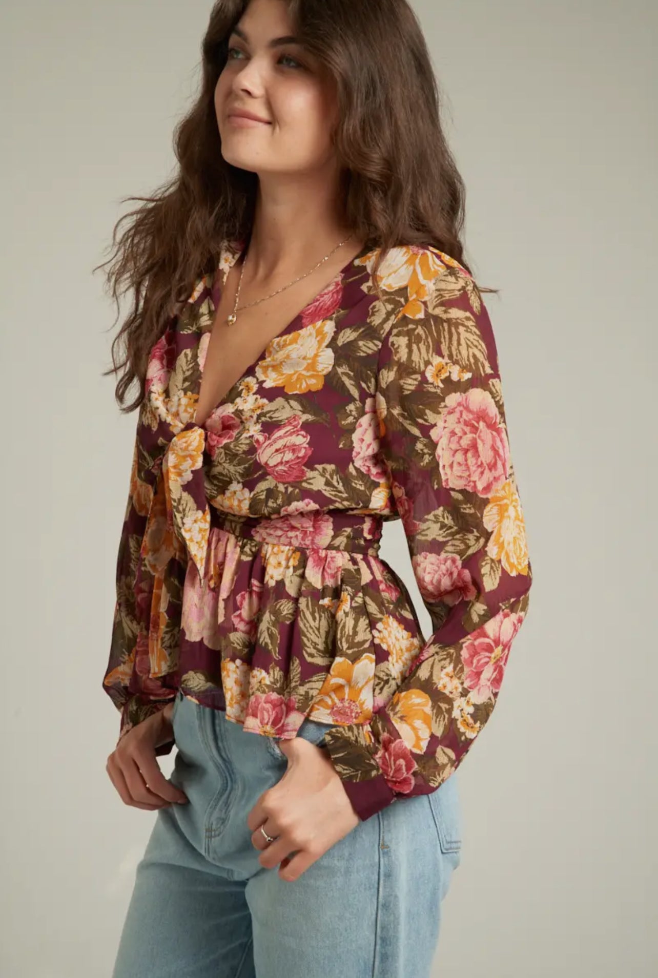 Plum Floral Top