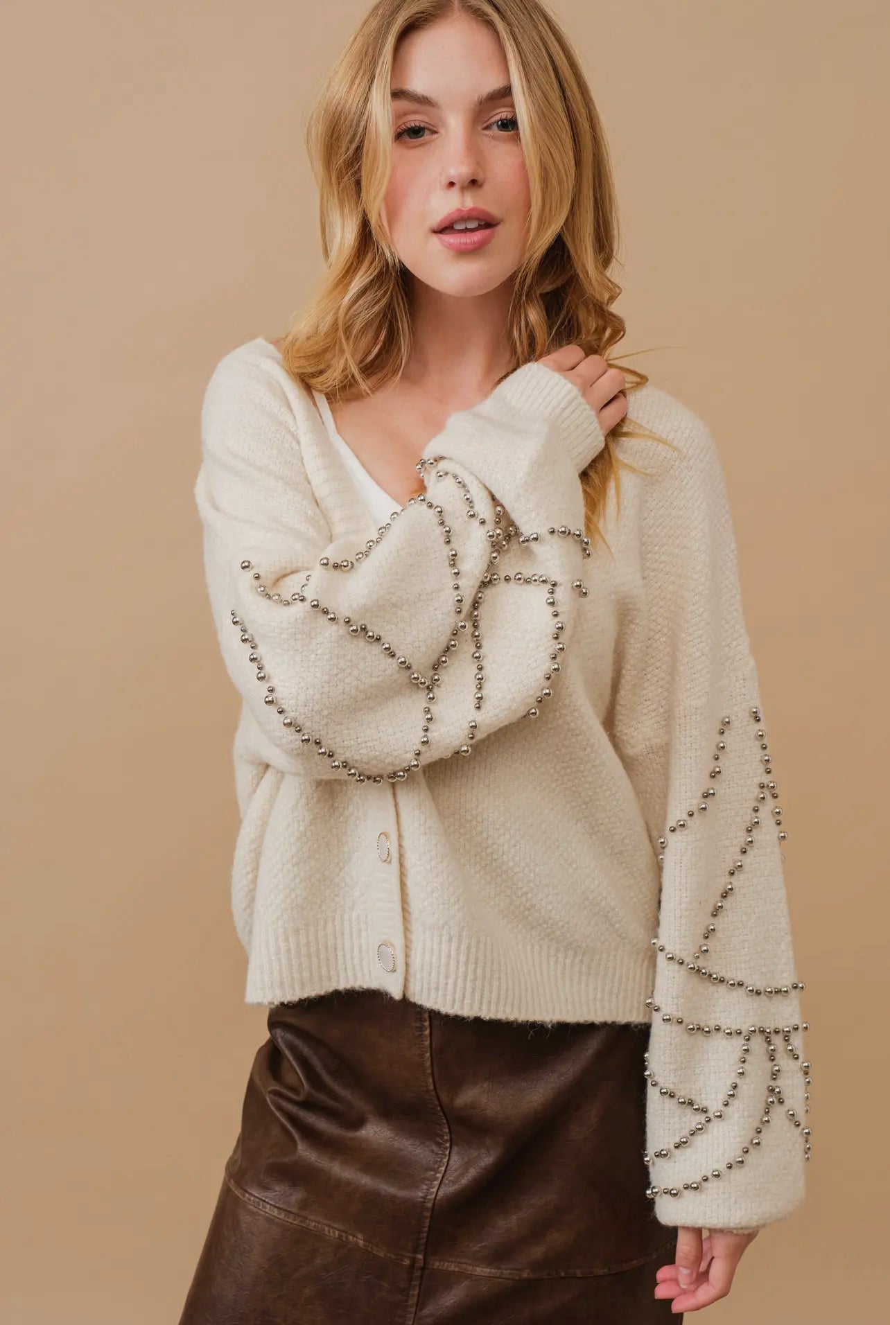 Pearl Embellished Cardigan