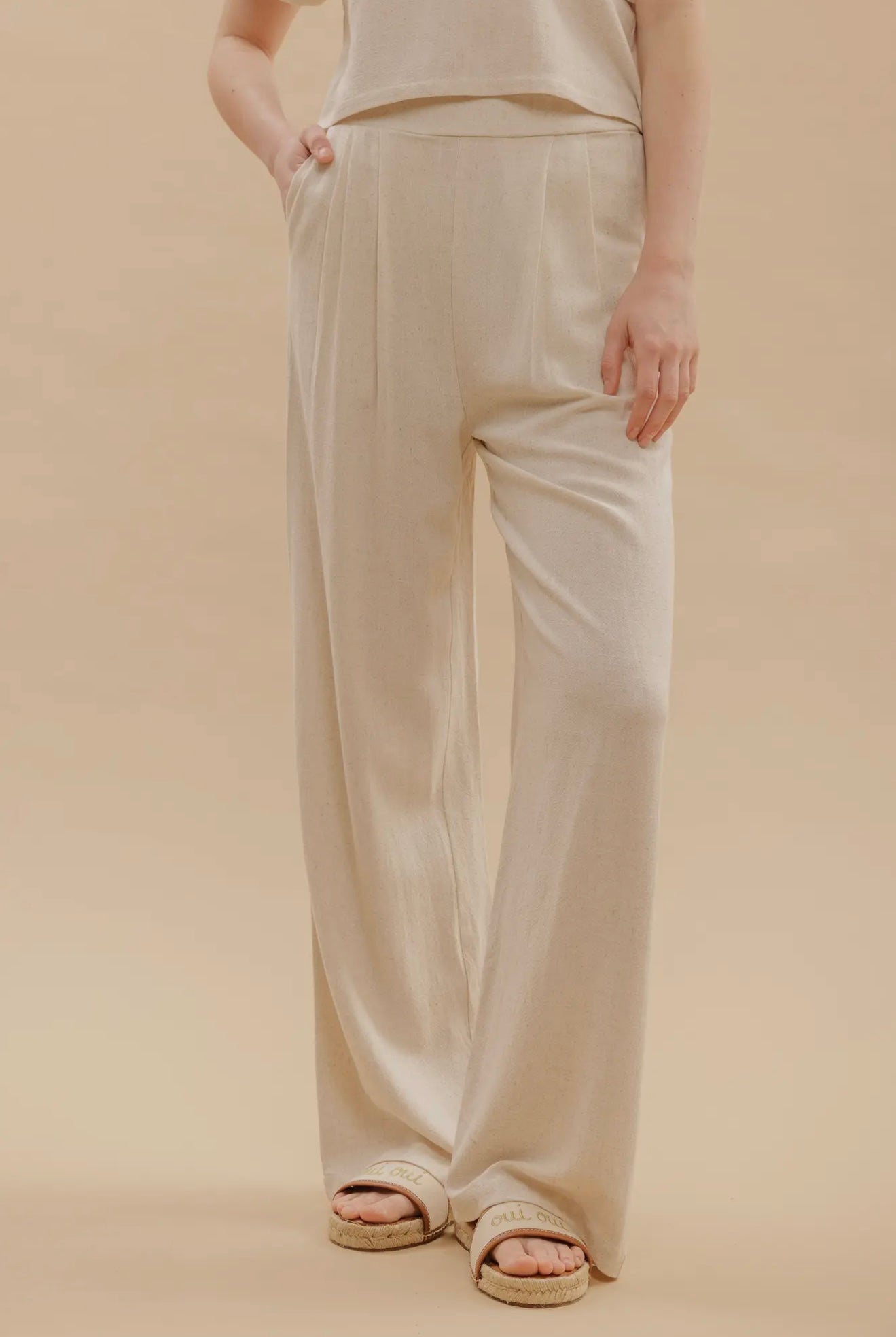 Oatmeal Linen Pant Set