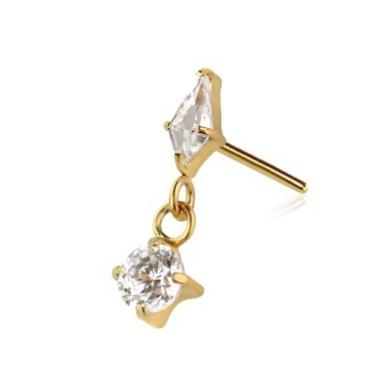 Shooting Star Gold Flat Back Labret