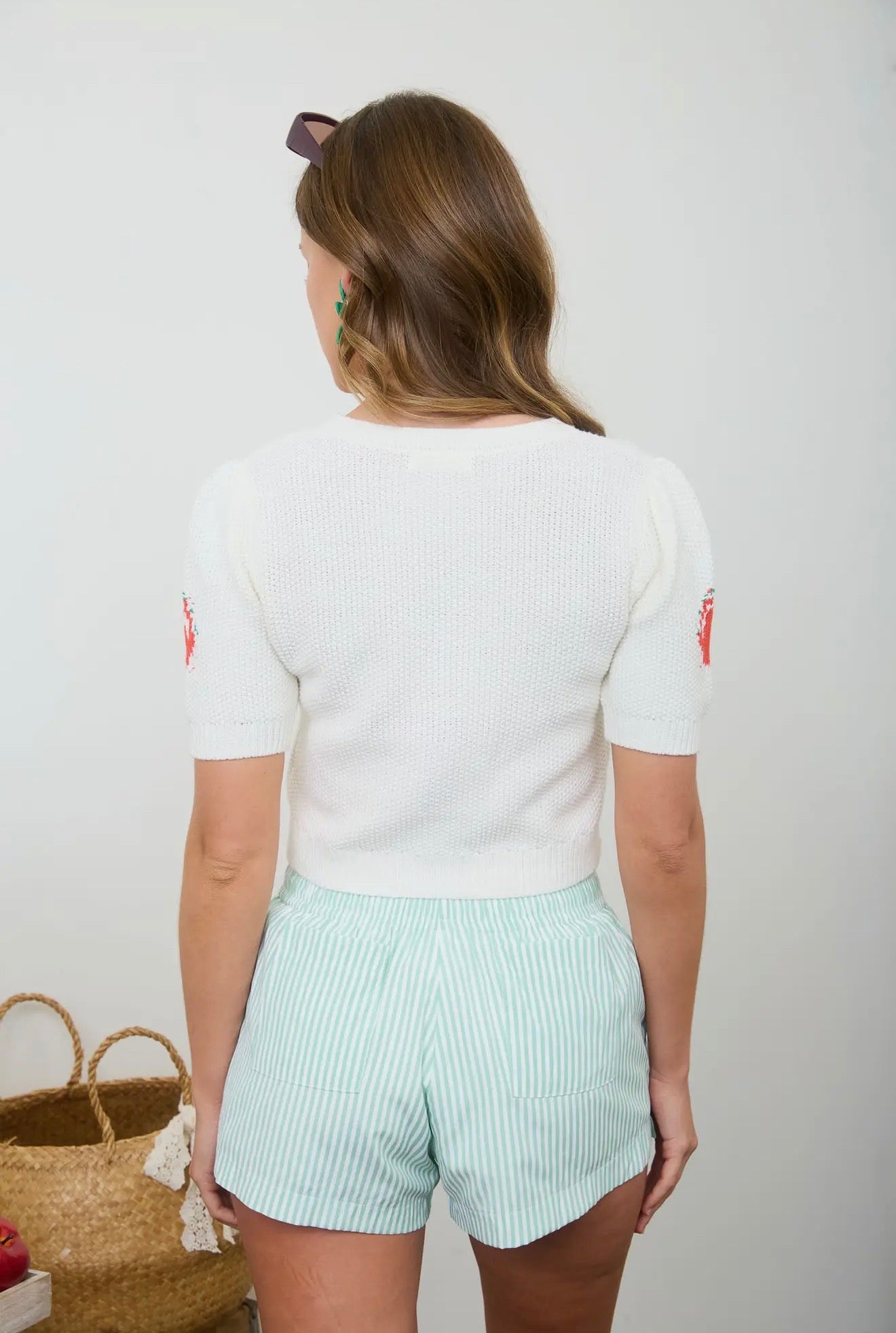 Tomato Short Sleeve Cardigan