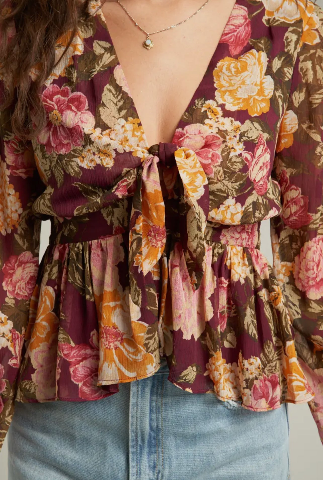 Plum Floral Top