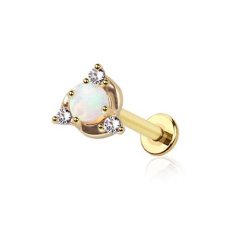 Luna Halo Gold Flat Back Labret