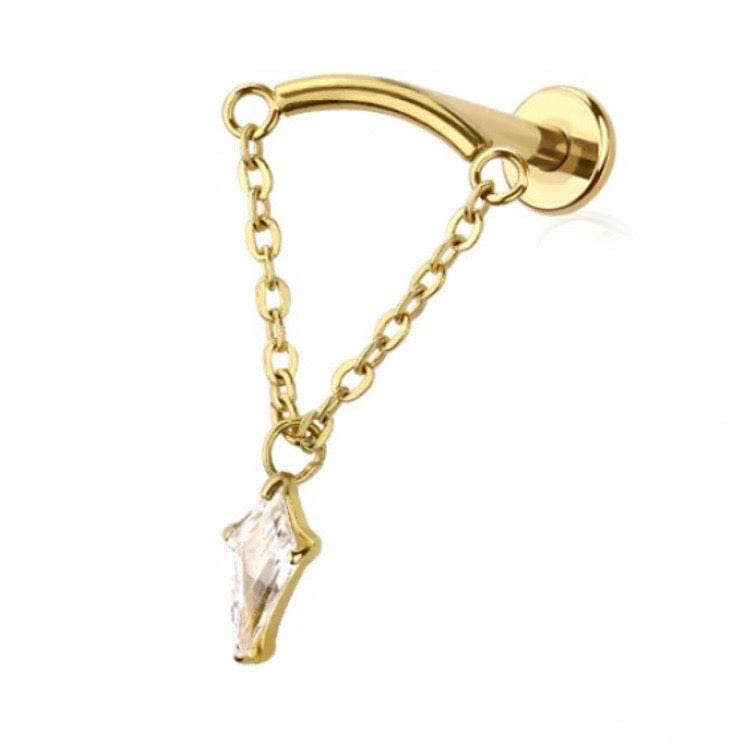 Stella Drop Gold Flat Back Labret