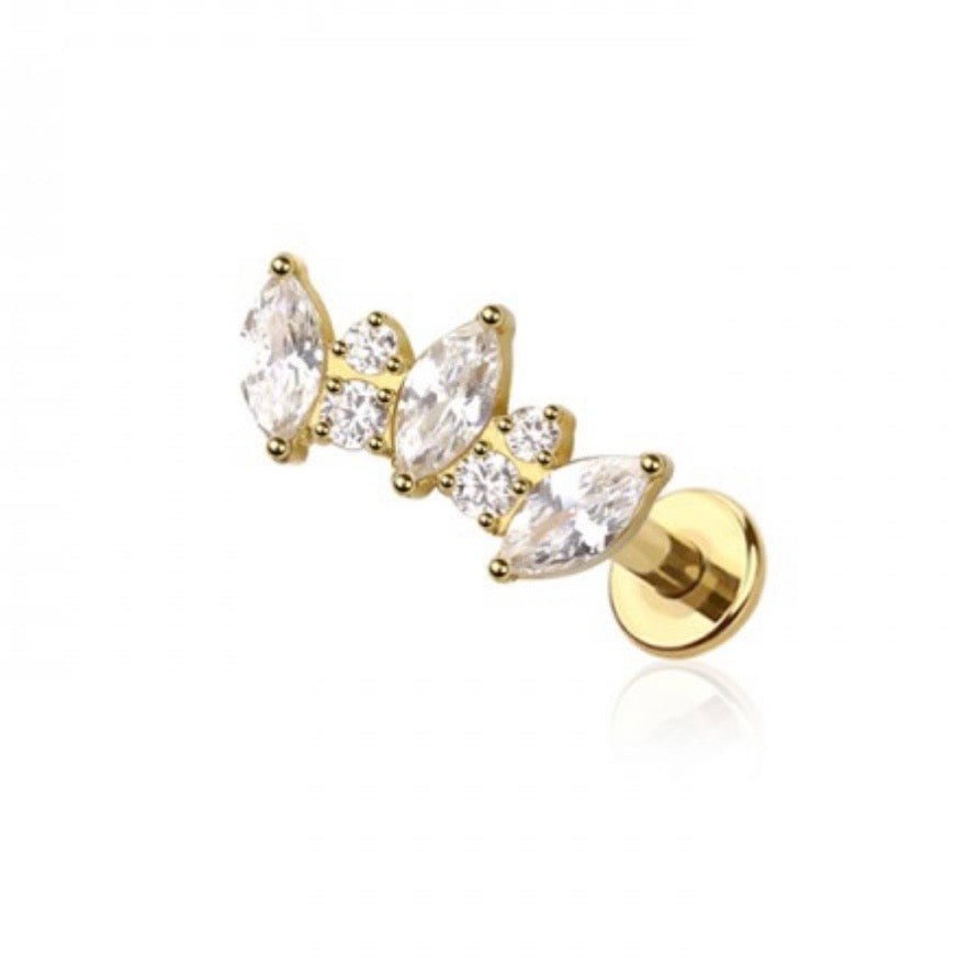 Lyra Gold Flat Back Labret
