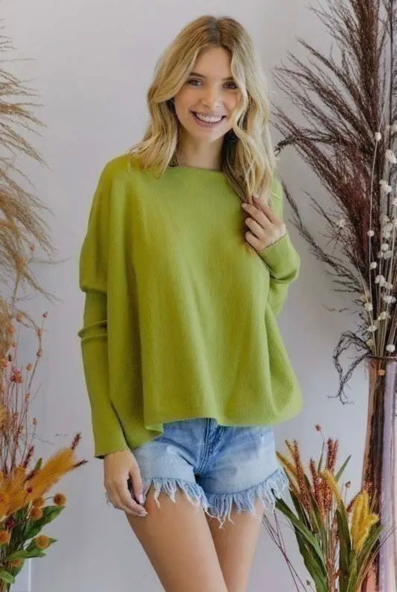Pear Boat Neck Sweater Top