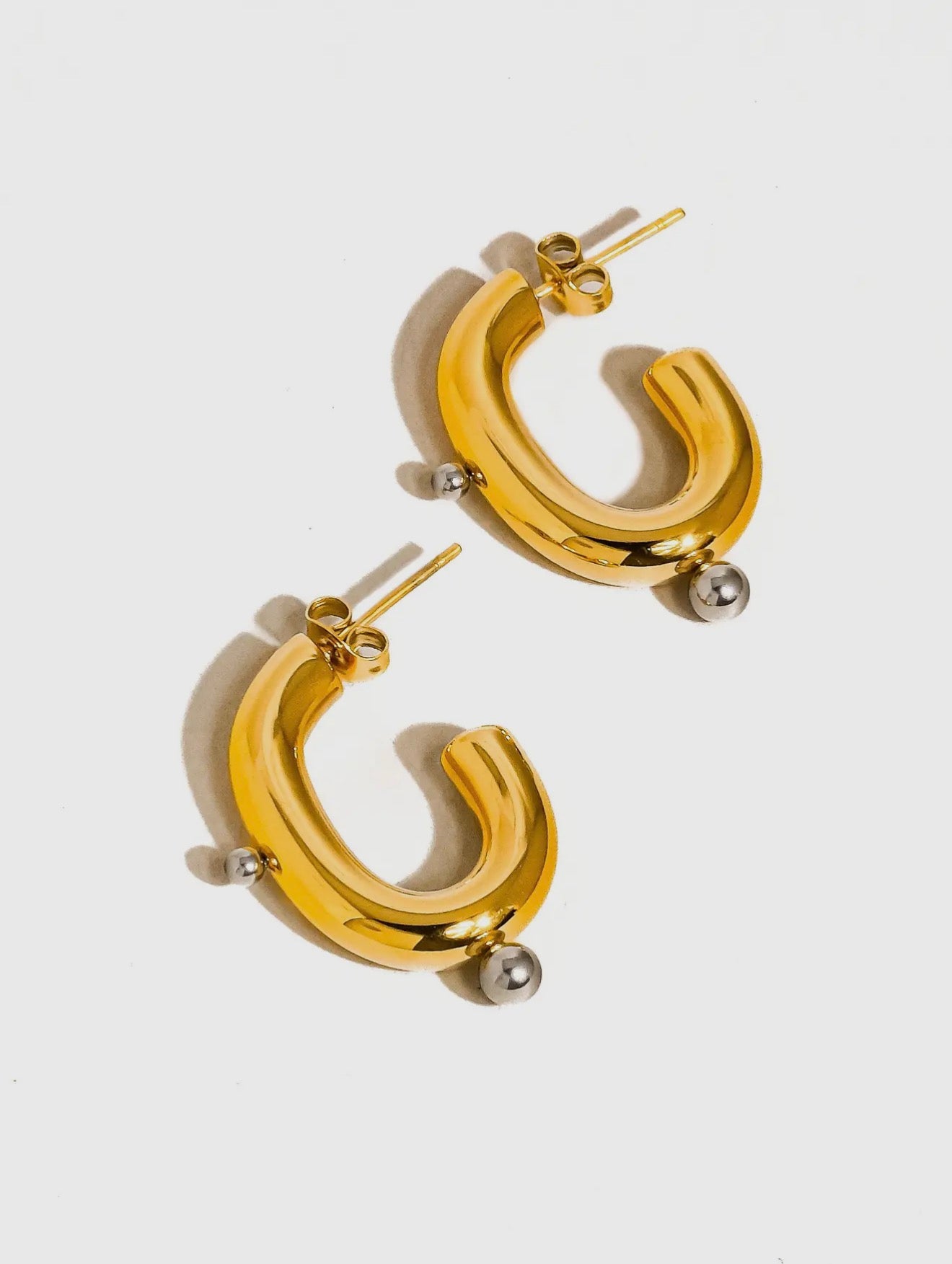 Two Toned C Earrings
