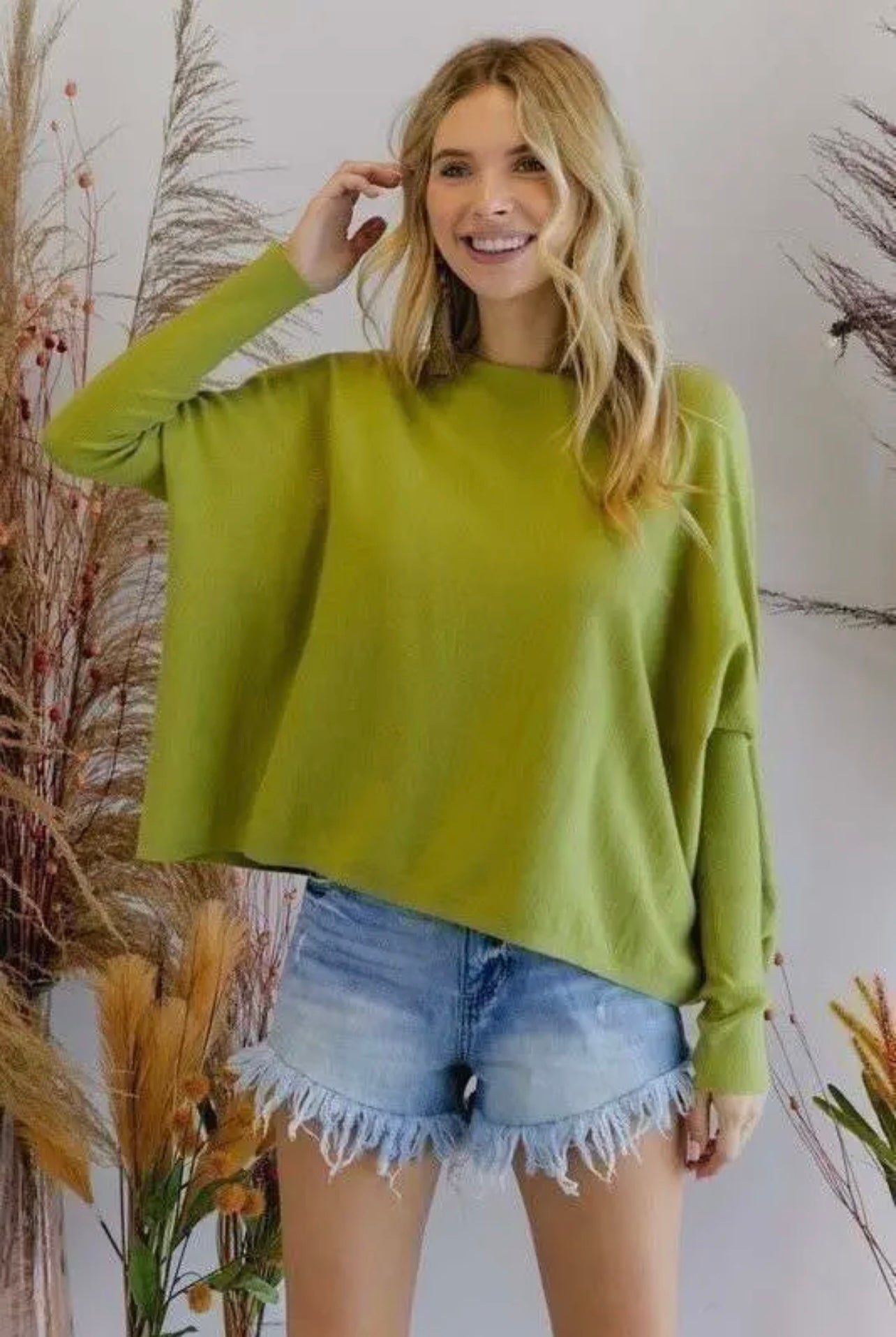 Pear Boat Neck Sweater Top