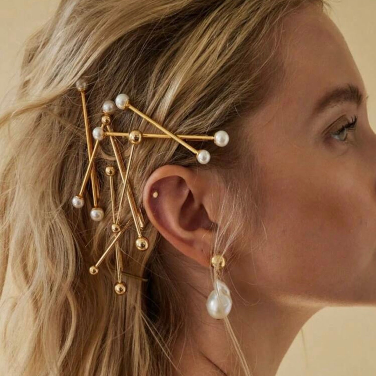 Pearl + Gold Hair Pins