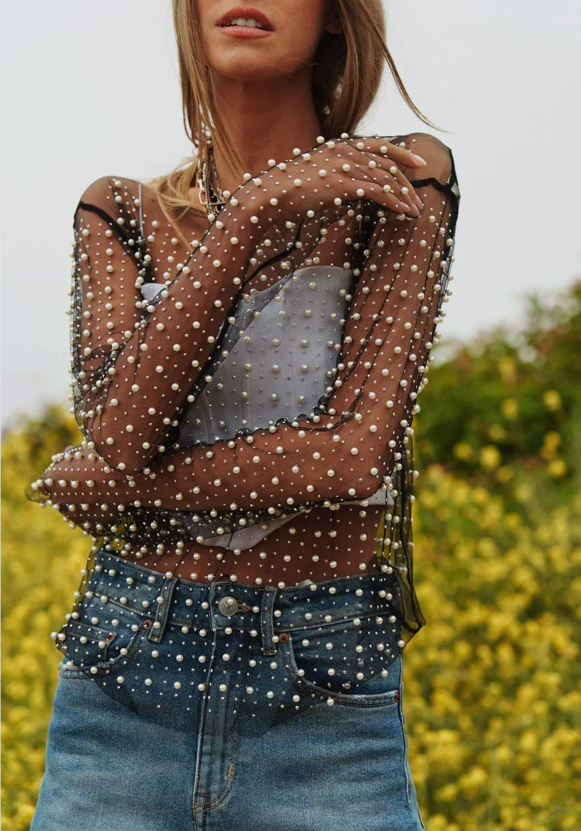 Moonchild - Black Pearl Mesh Top