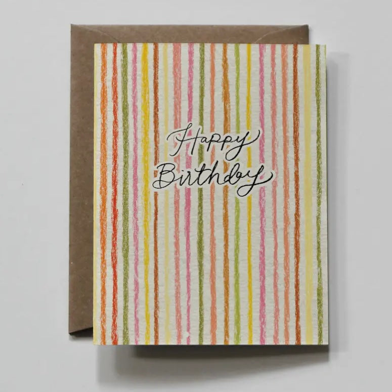 Greeting Card - Striped Birthday