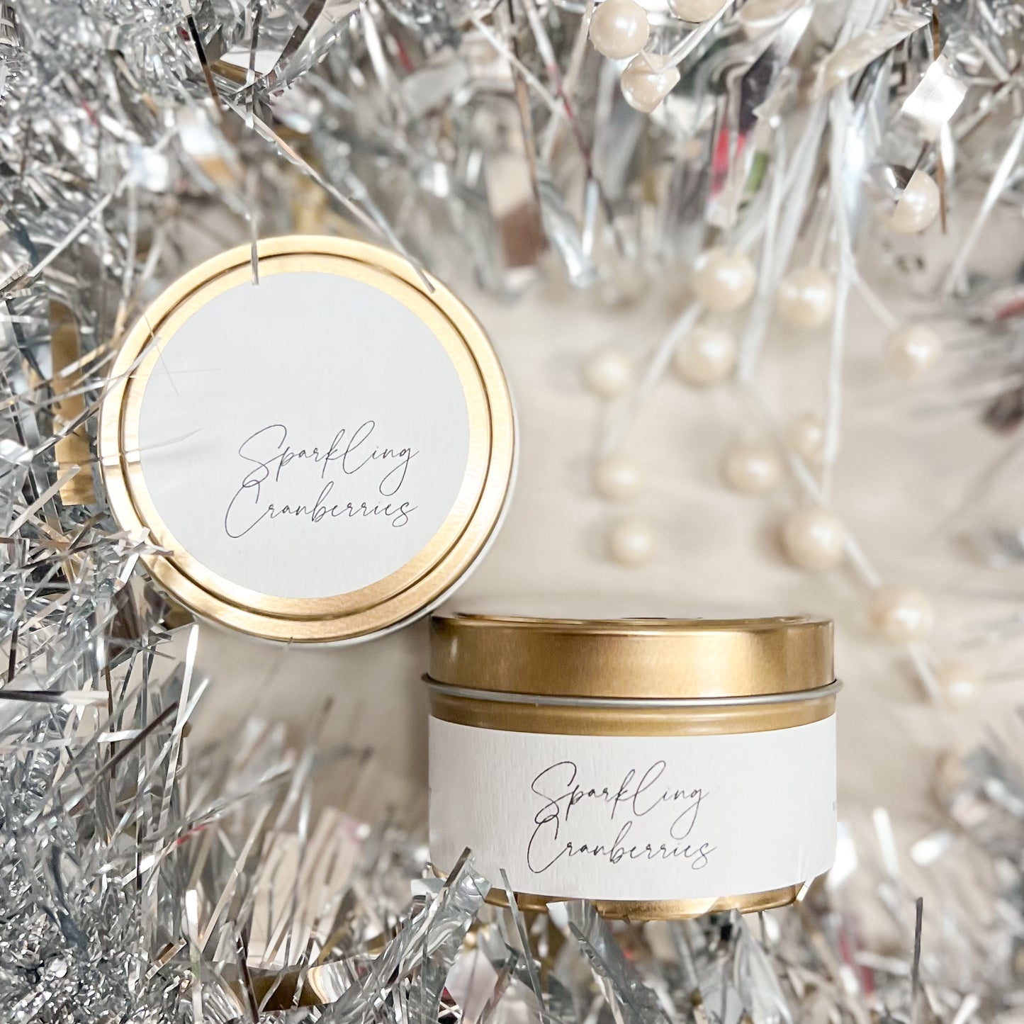 Sparkling Cranberries Scented Candle Tin