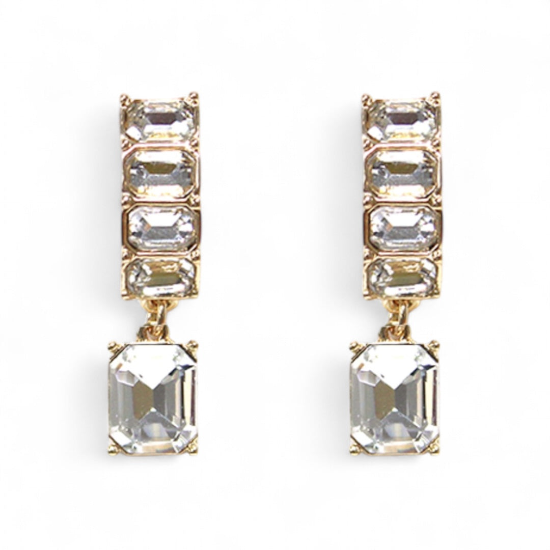 Gold Crystal Dangle Earrings
