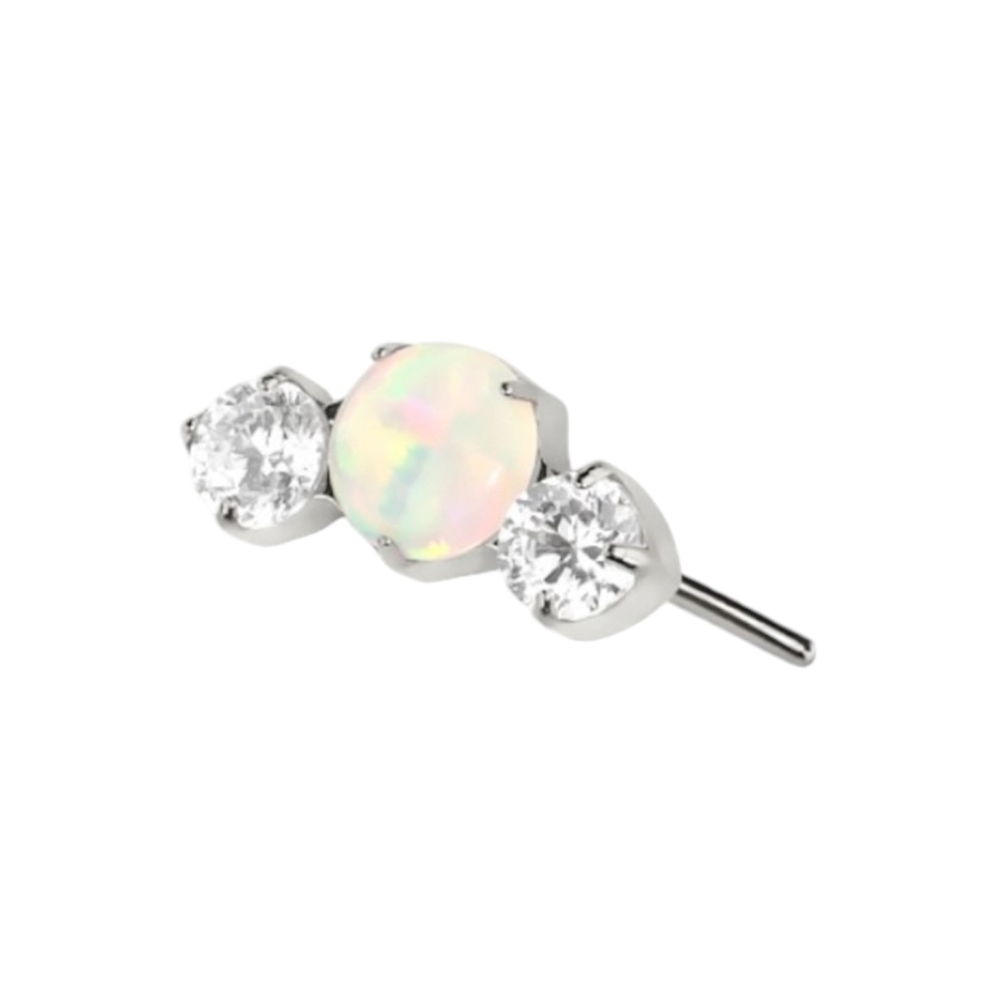 Aurora Opal Trio Titanium Flat Back Labret