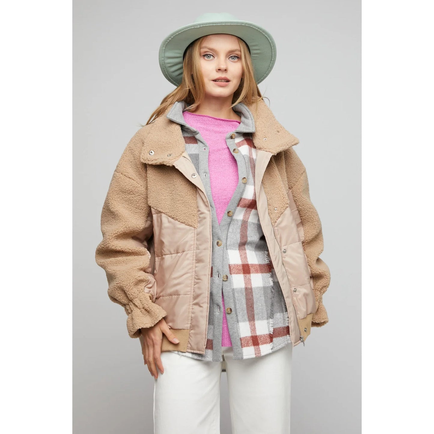 Moonchild CURVE - Mocha Button Down Jacket