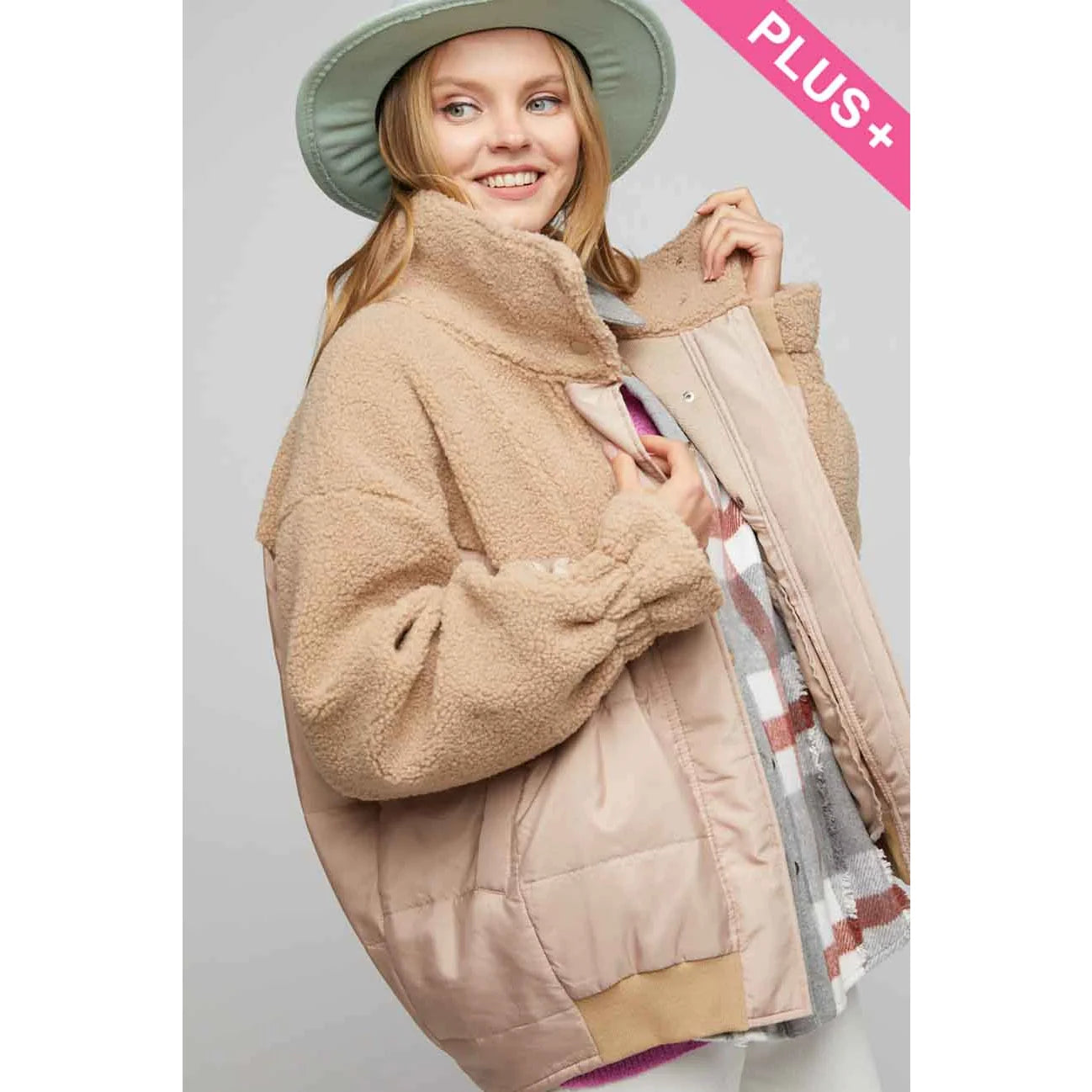 Moonchild CURVE - Mocha Button Down Jacket