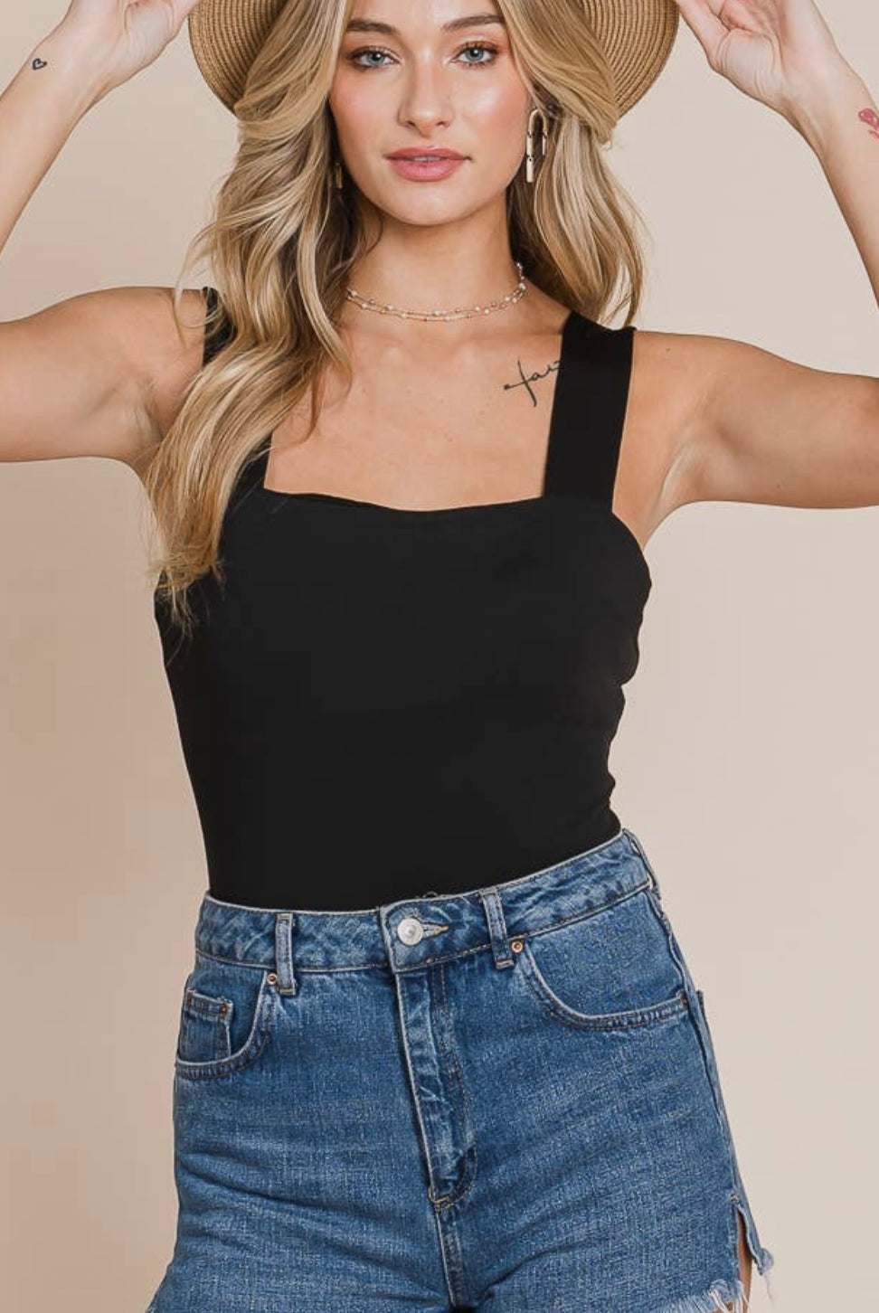 Moonchild CURVE - Wide Strap Bodysuit - Black