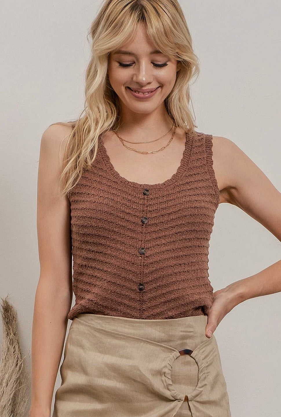 Moonchild - Brown Knit Tank