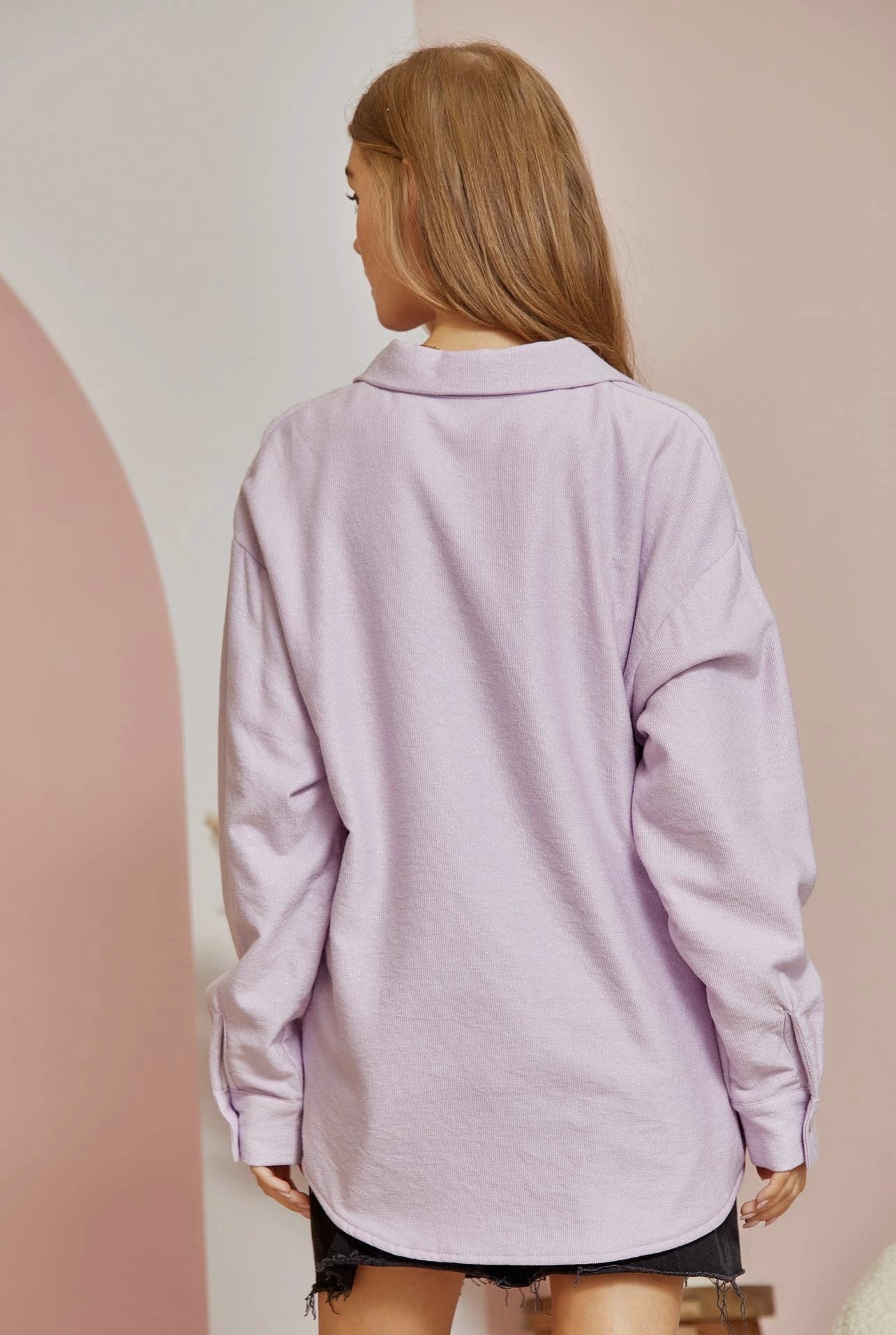 Moonchild CURVE - Lavender Faux Lined Shacket