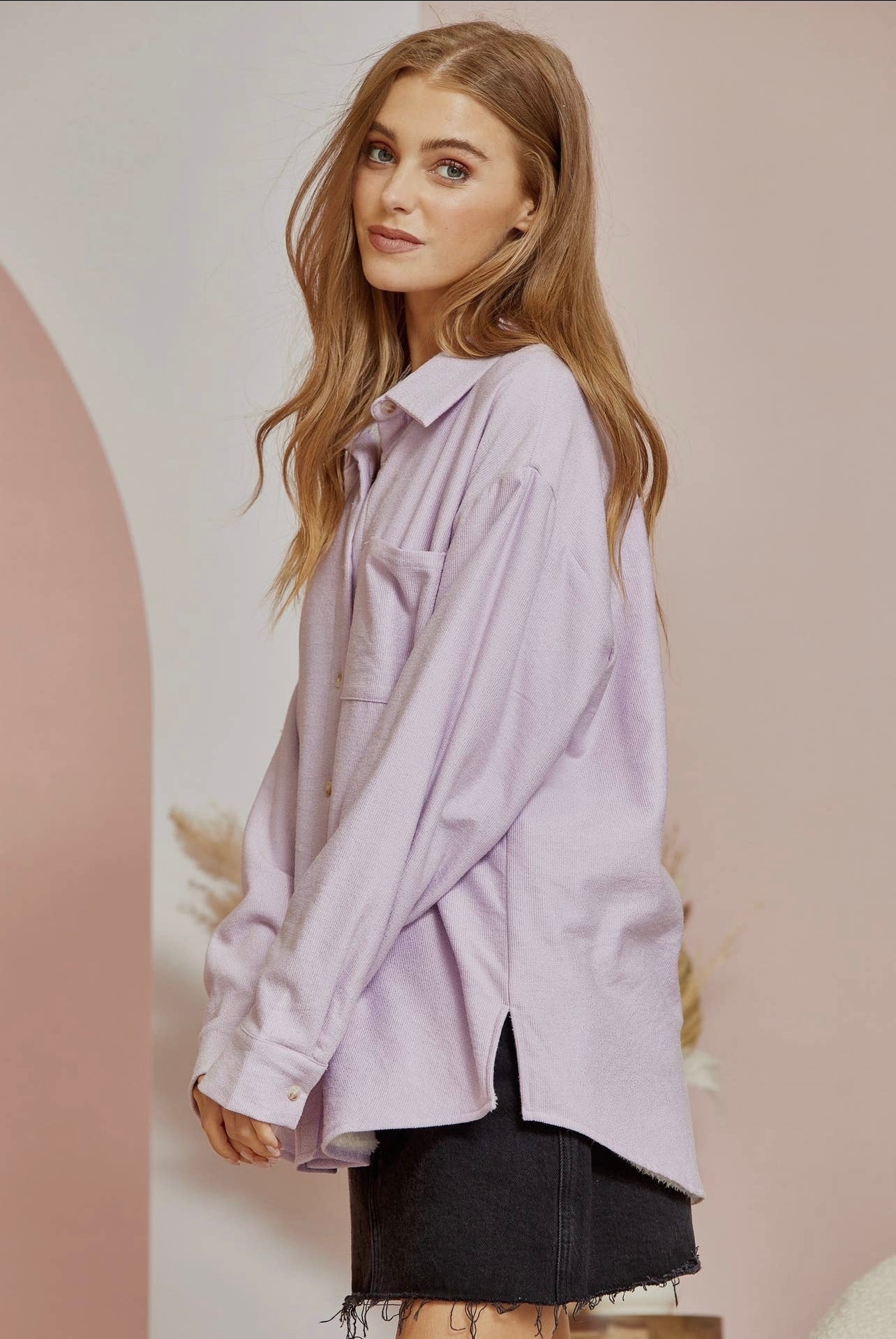 Moonchild - Lavender Faux Fur Lined Shacket