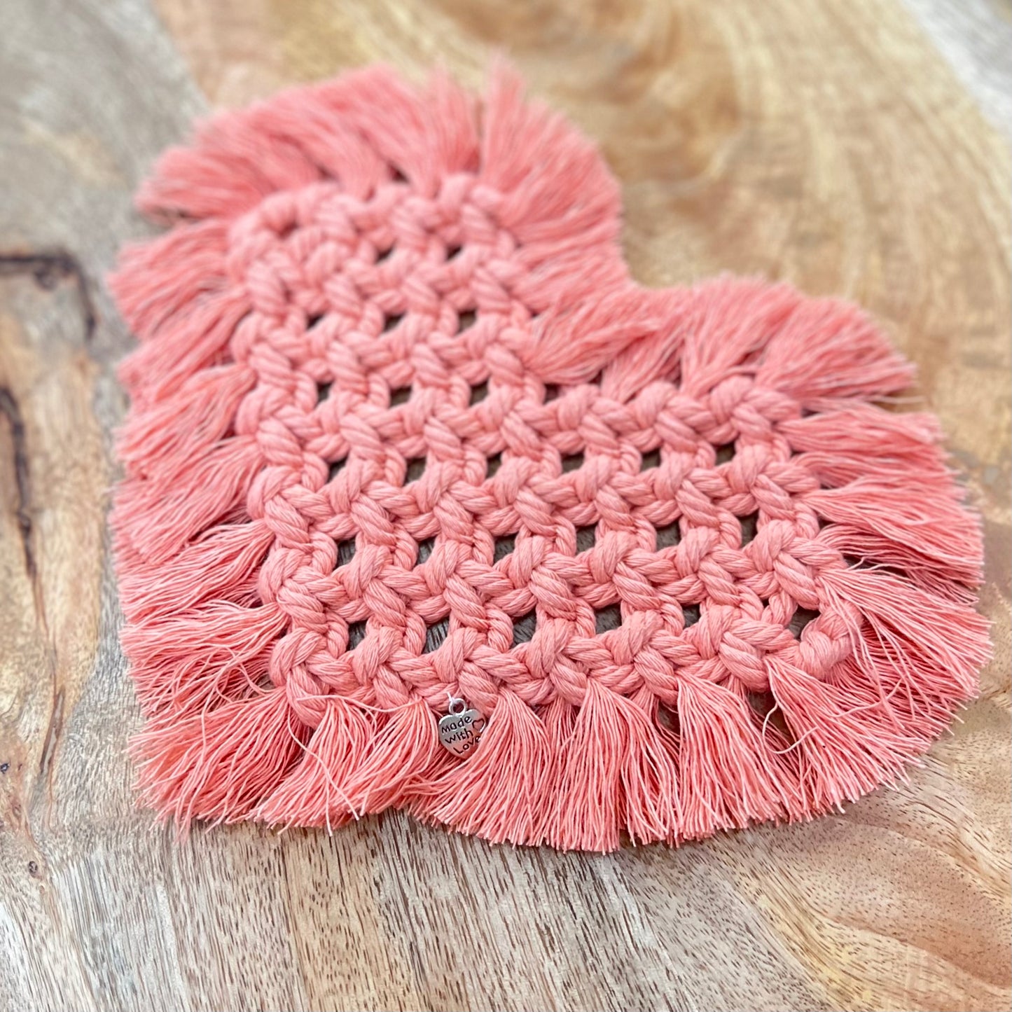 Heart Shaped Macrame Coasters