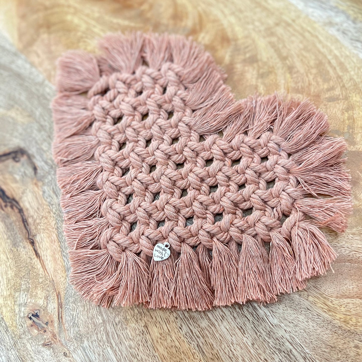 Heart Shaped Macrame Coasters