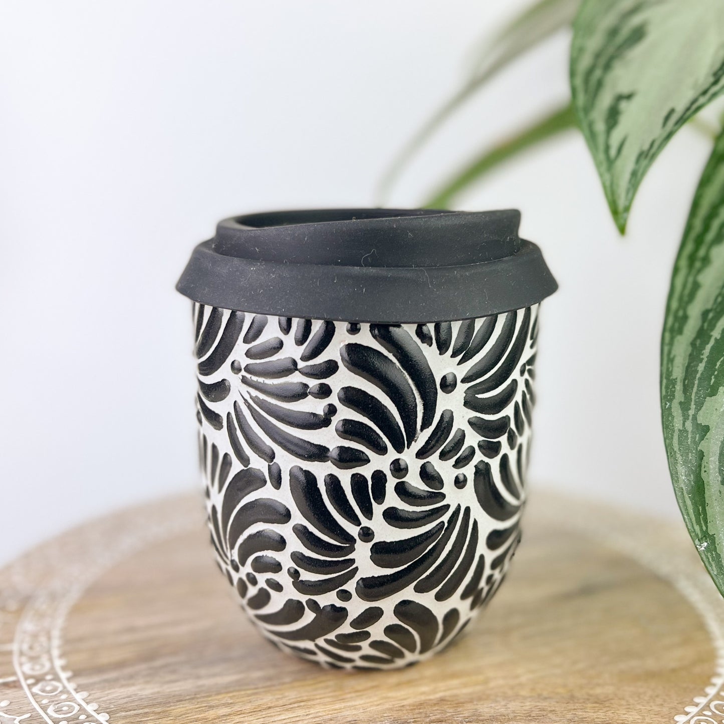 Azucar - Talavera Travel Mug - Small Black