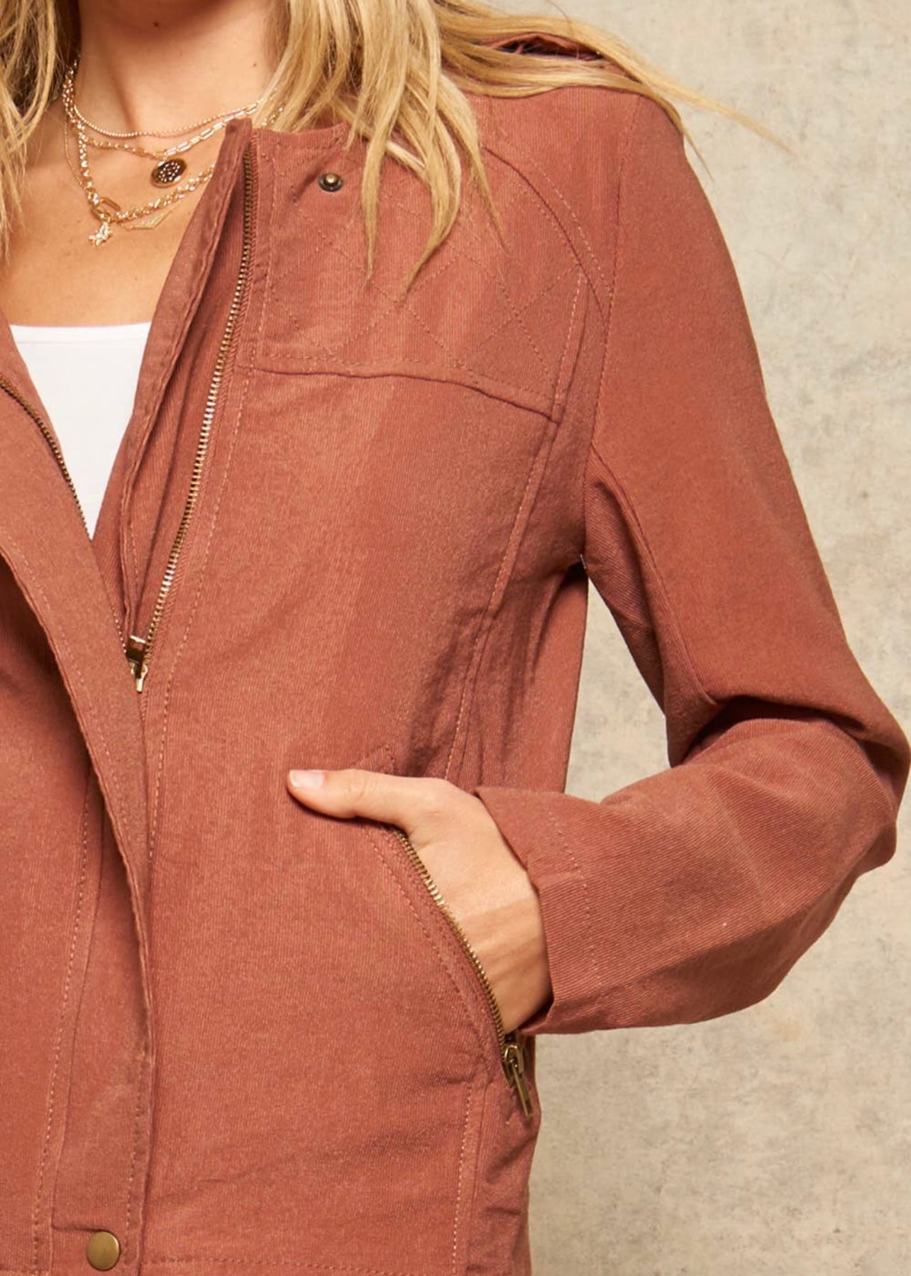 Moonchild - Quilted Collarless Moto Jacket
