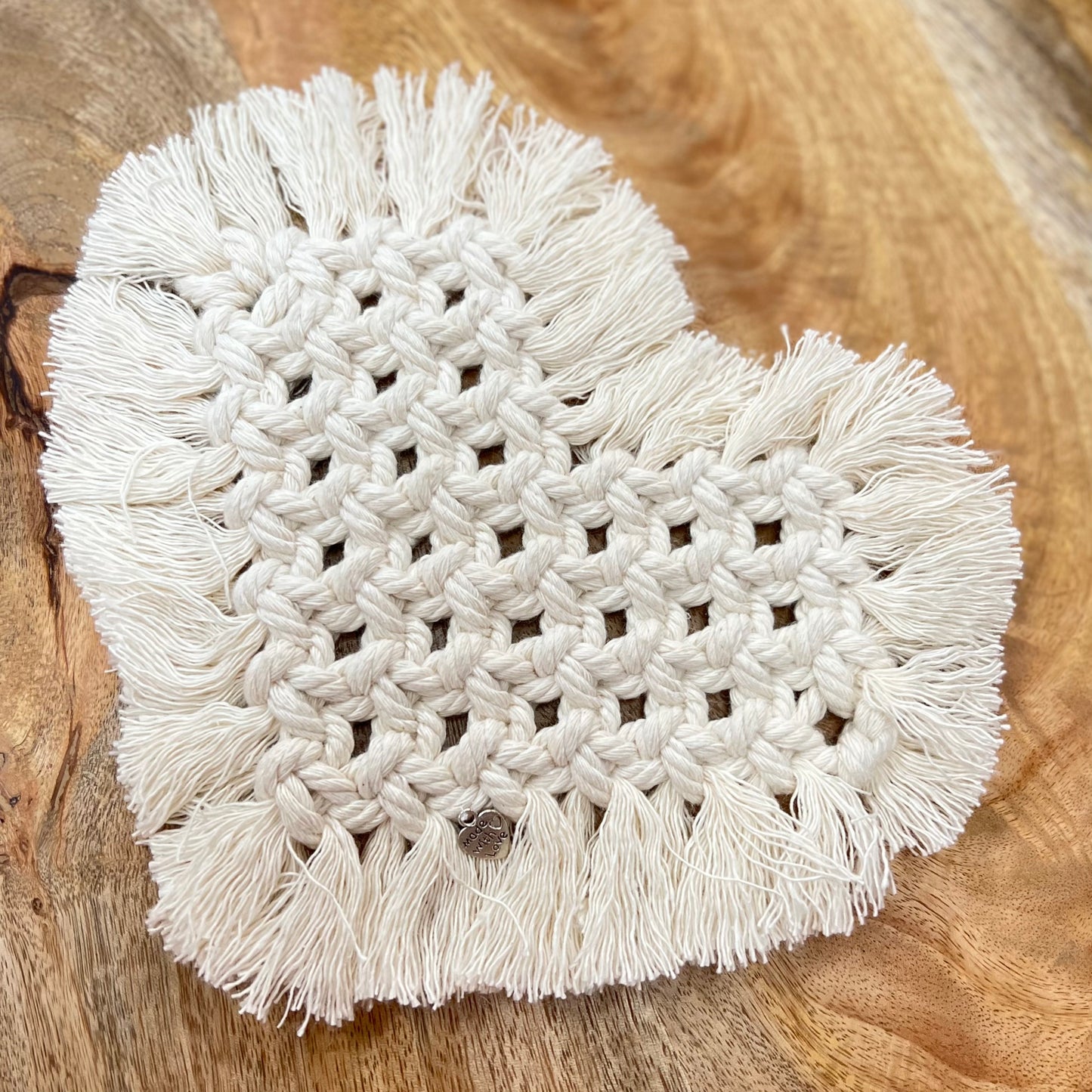 Heart Shaped Macrame Coasters