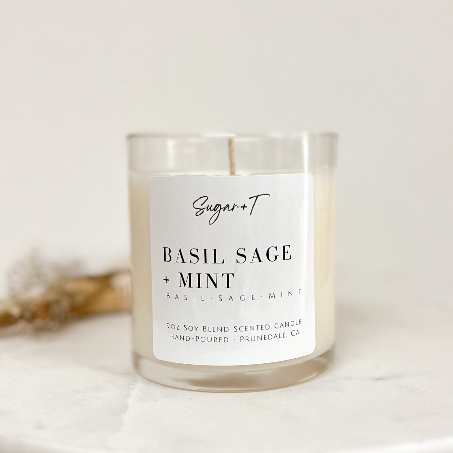 Basil, Sage + Mint Scented Candle