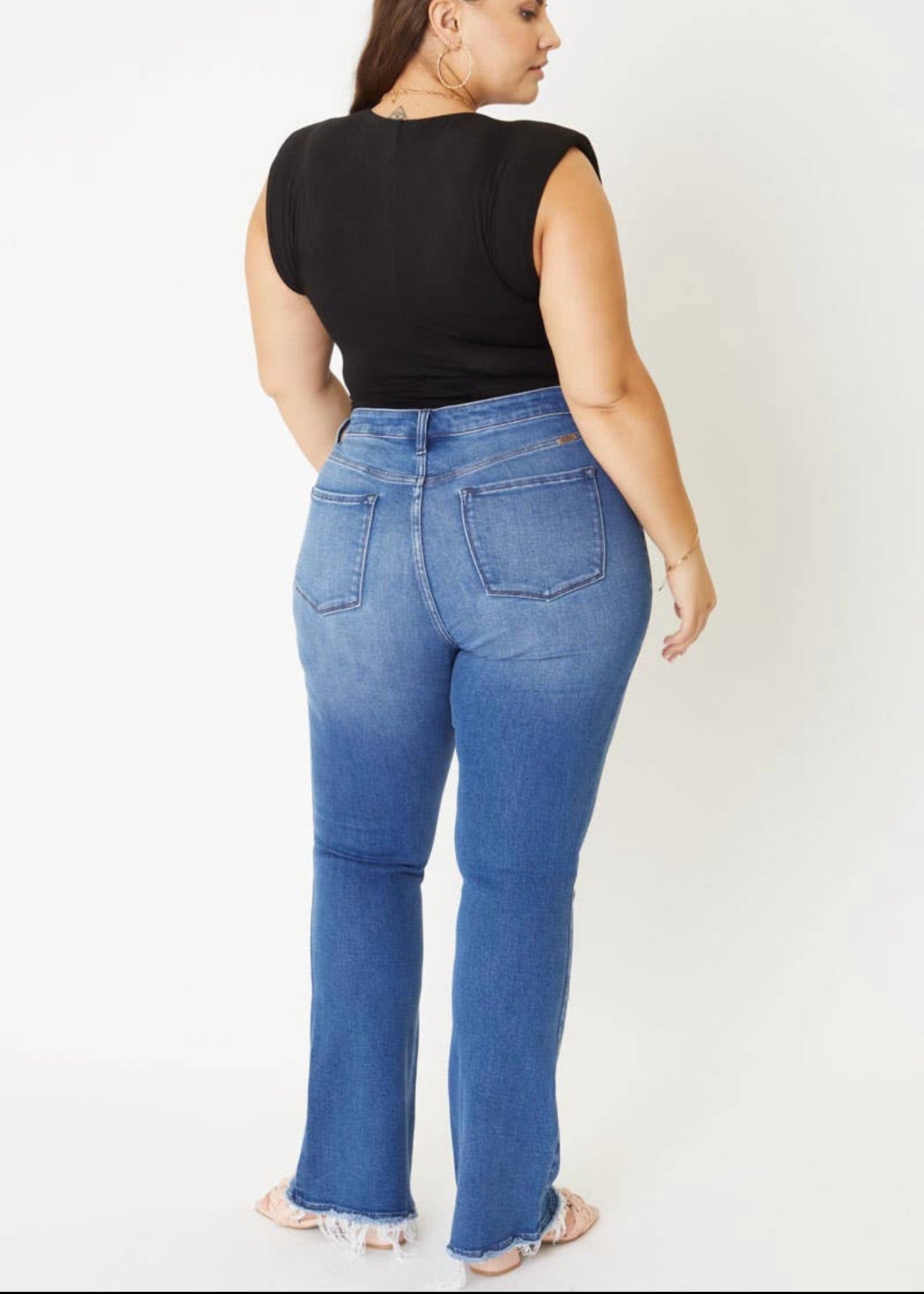 CURVE - Med Wash Bootcut Jeans