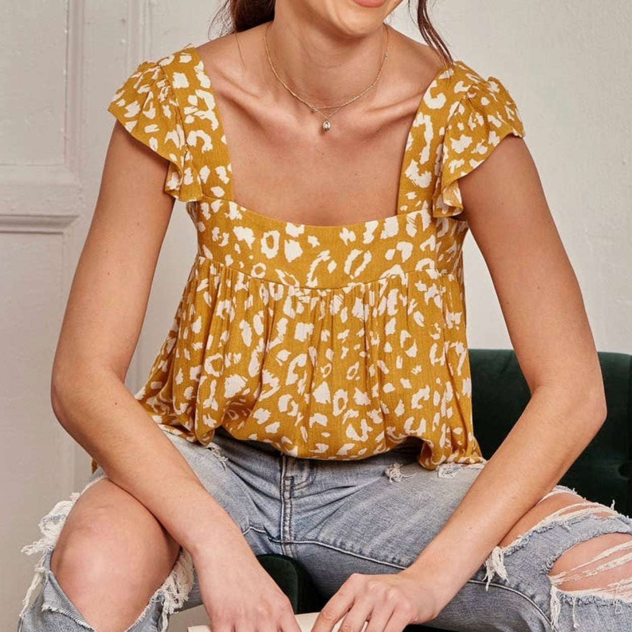 Moonchild CURVE - Marigold Floral Top