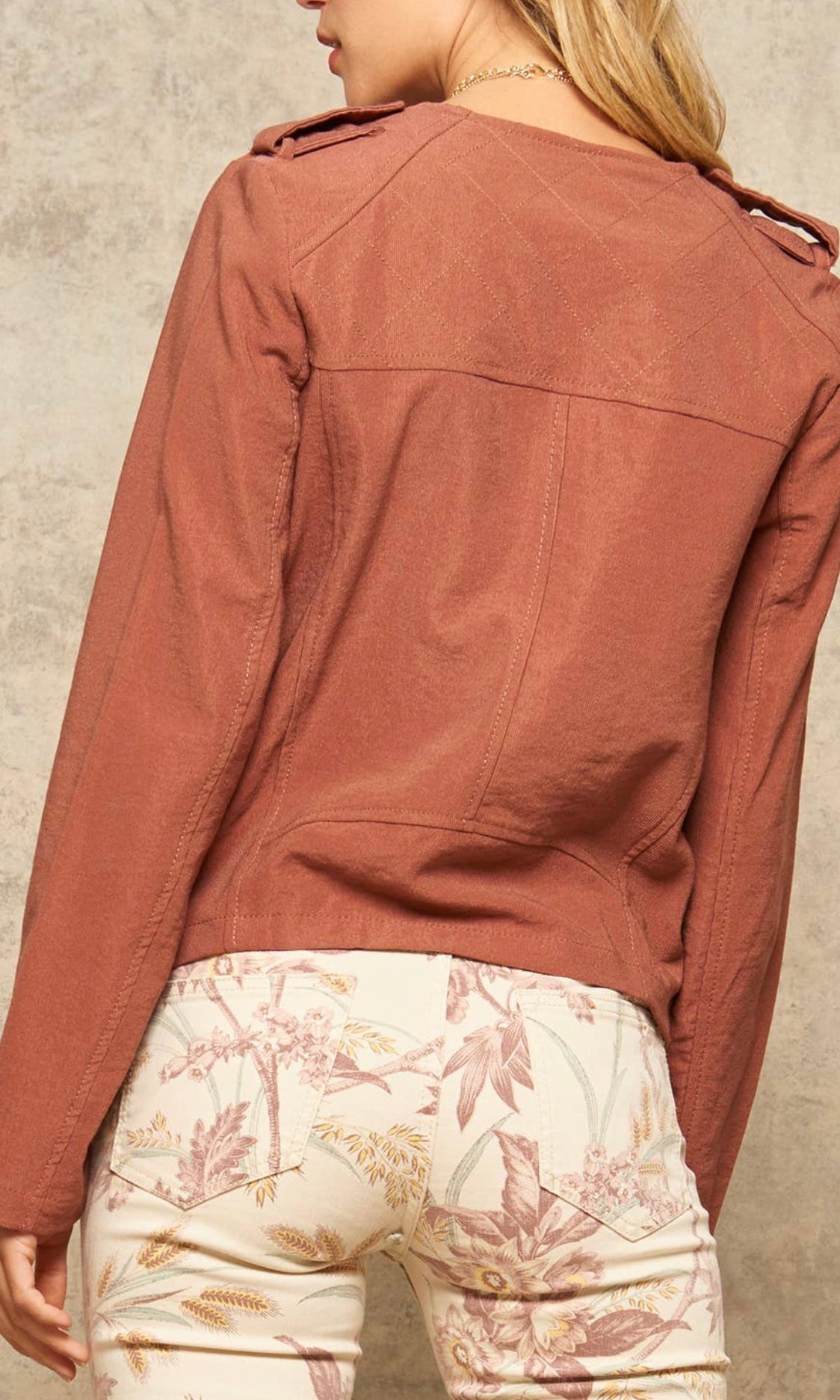 Moonchild - Quilted Collarless Moto Jacket