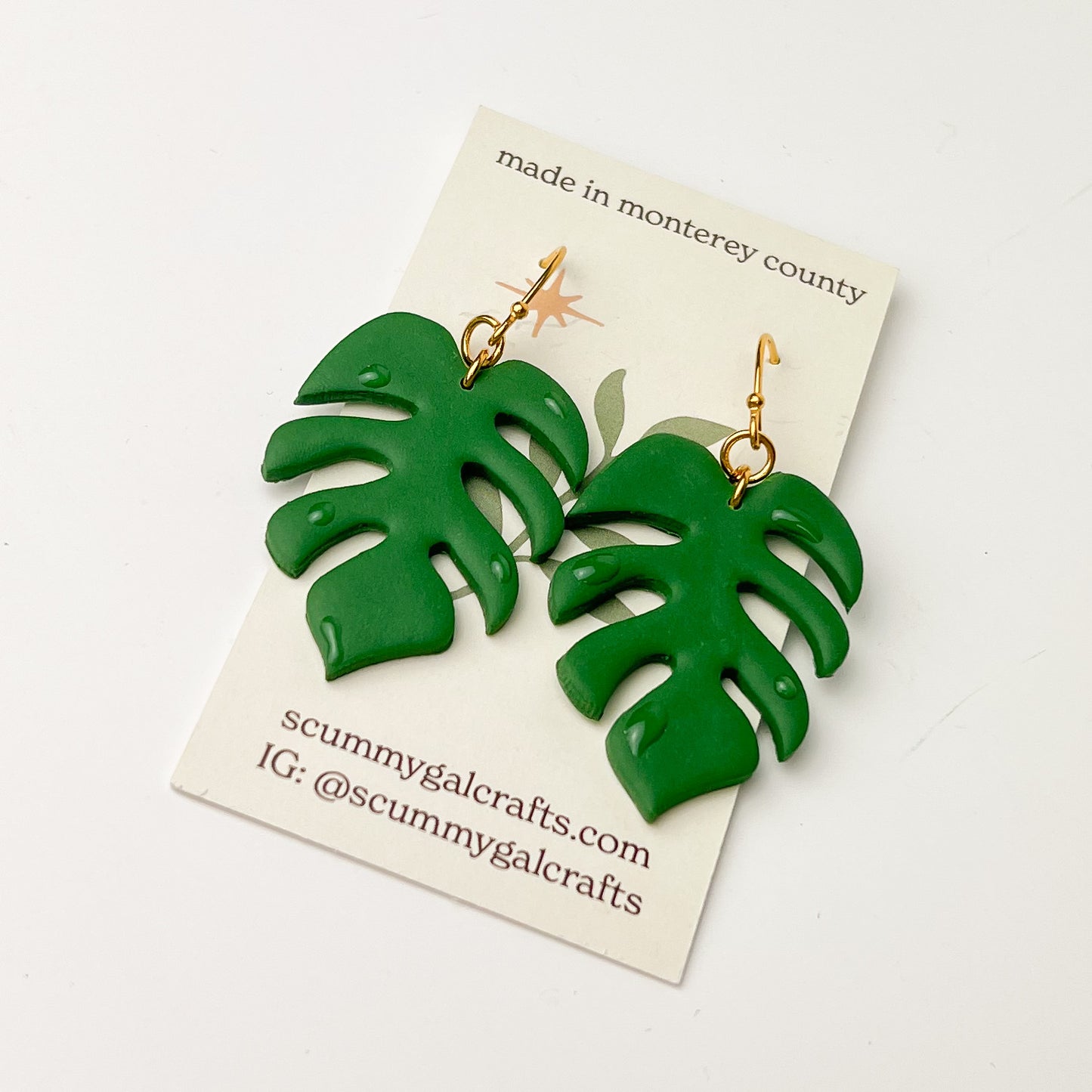 Scummy Gal - Monstera Earrings