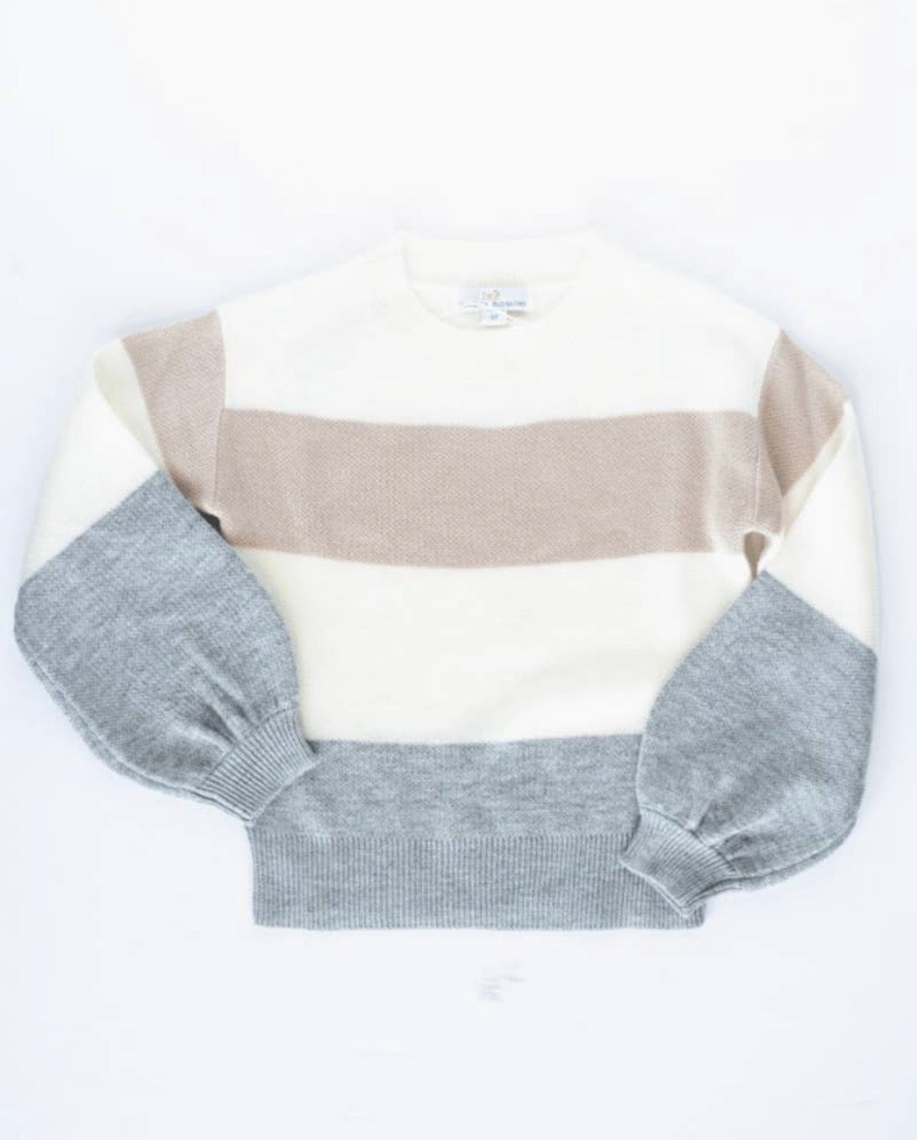 Maddie Girl - Striped Gray Sweater