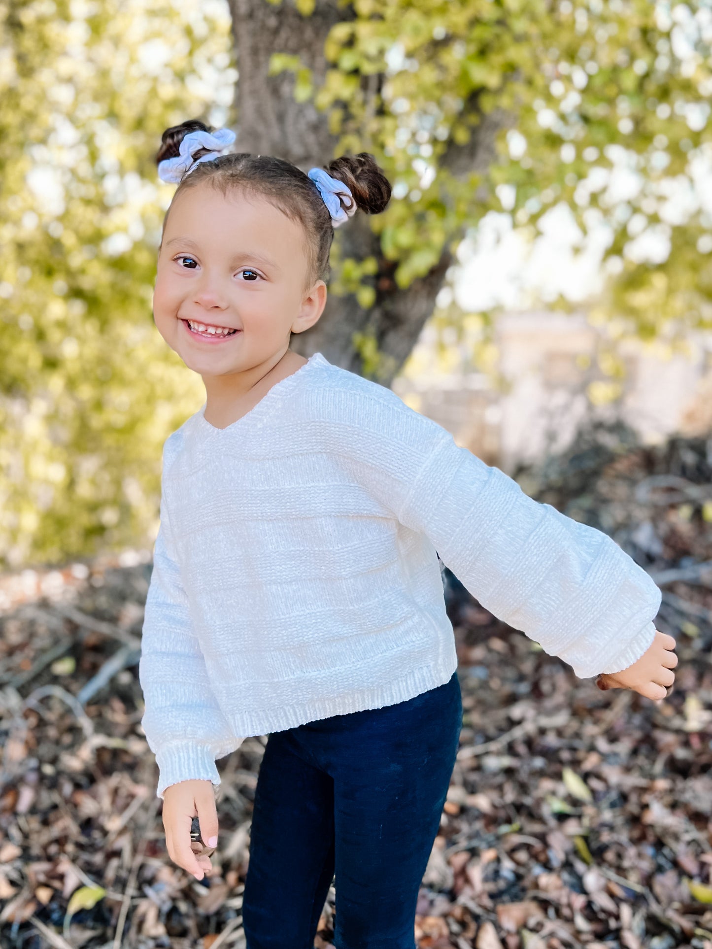 Maddie Girl - White Knit Sweater