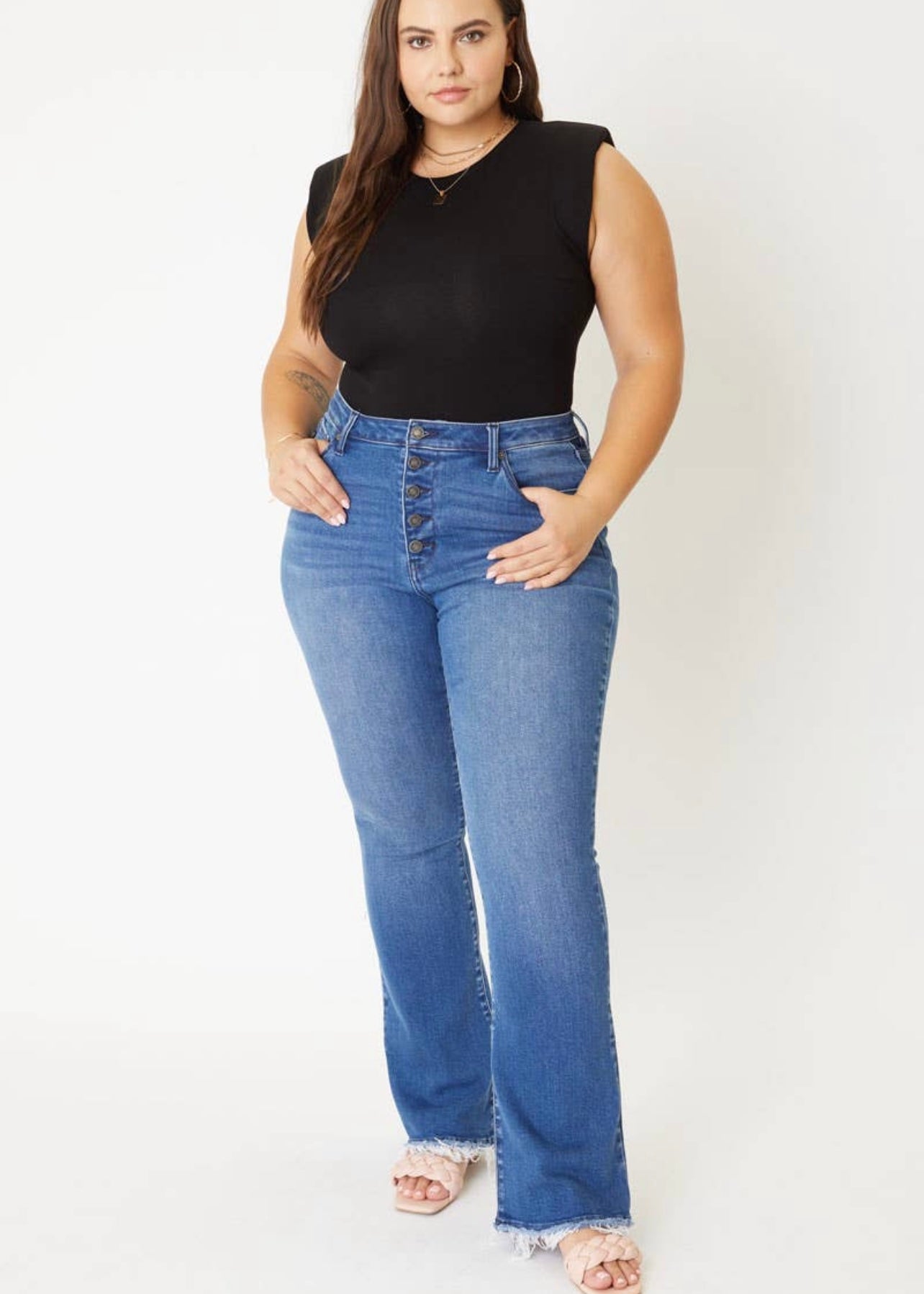 Moonchild CURVE - Med Wash Bootcut Jeans