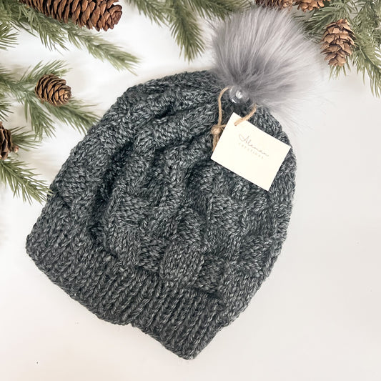 Aleman Creations - Knit Beanie - heather gray