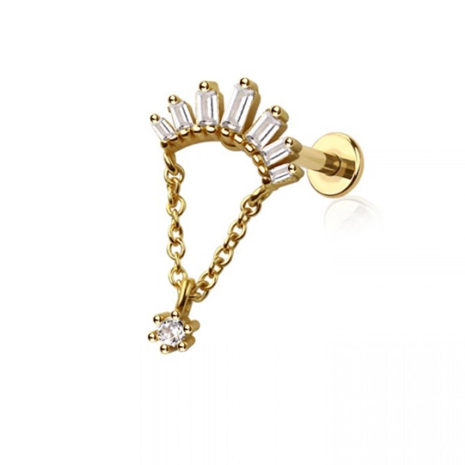 Aurora Rise Gold Flat Back Labret