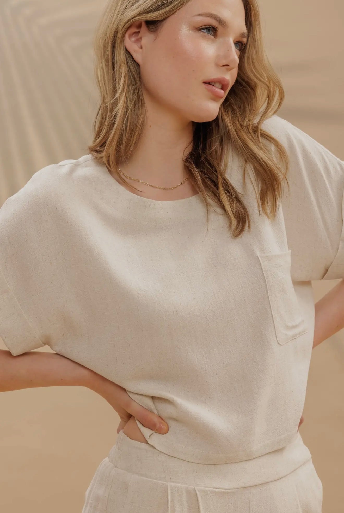 Oatmeal Linen Pant Set