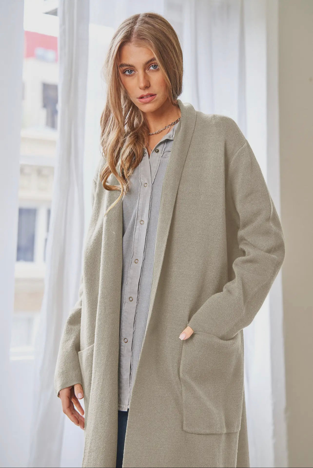 CURVE - Oatmeal Long Cardigan