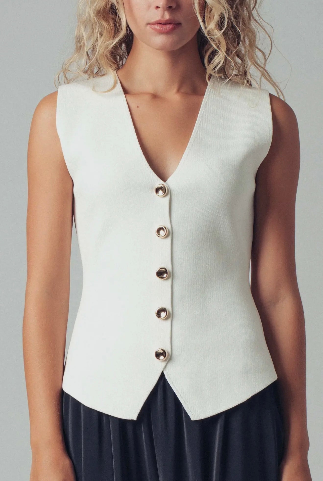Sculpted White Vest