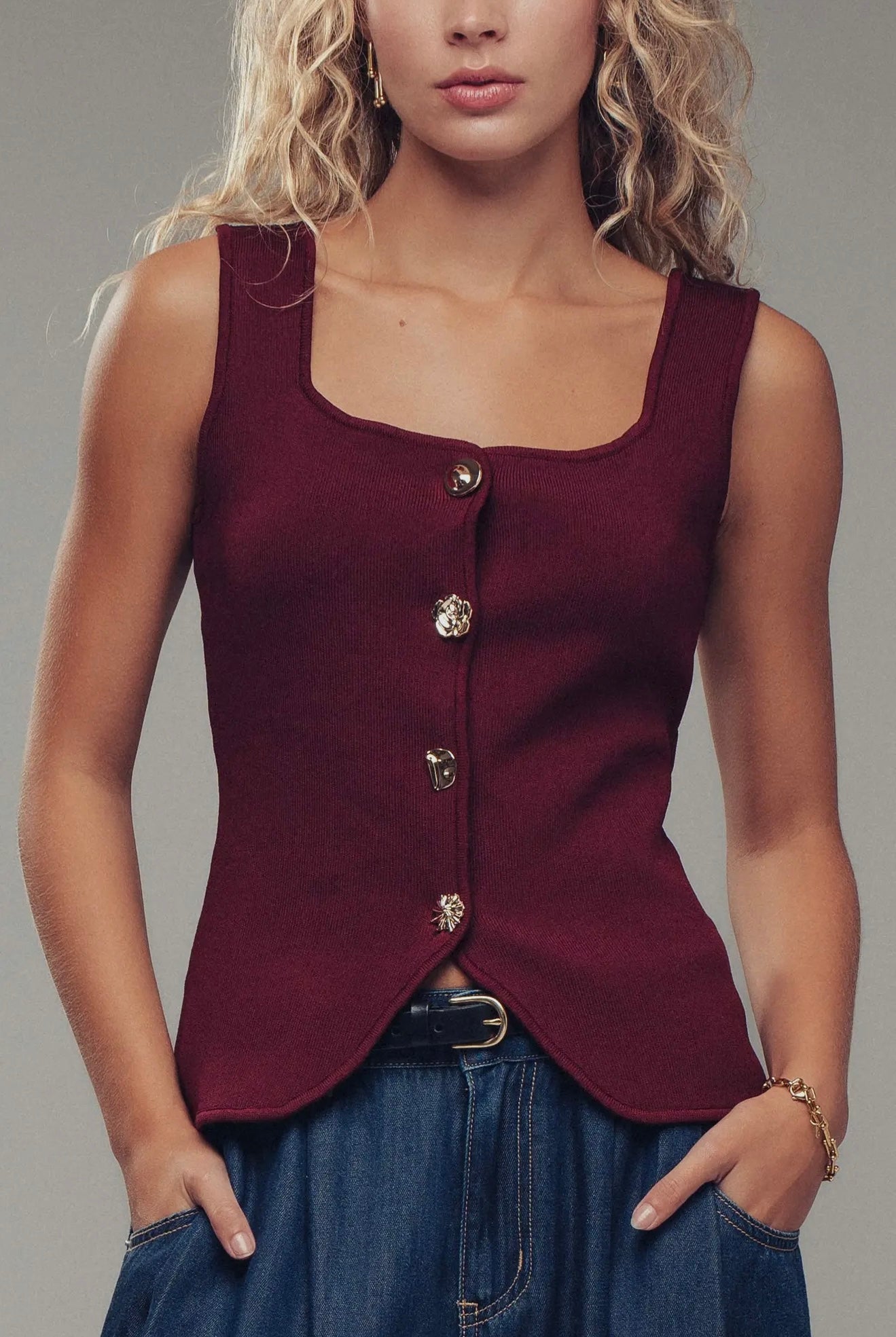 Sculpted Wine Vest