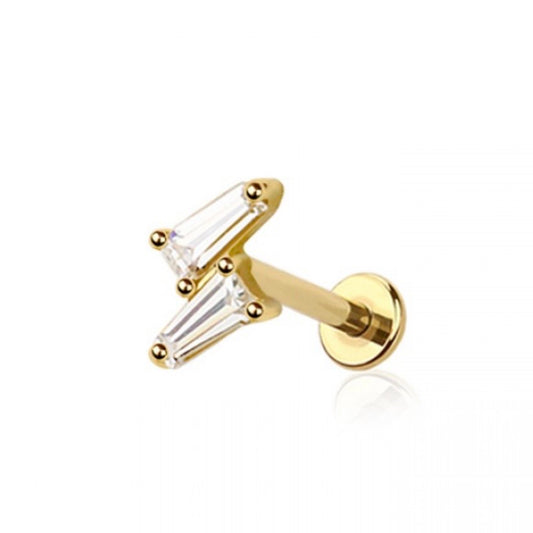 Gemini Gold Flat Back Labret