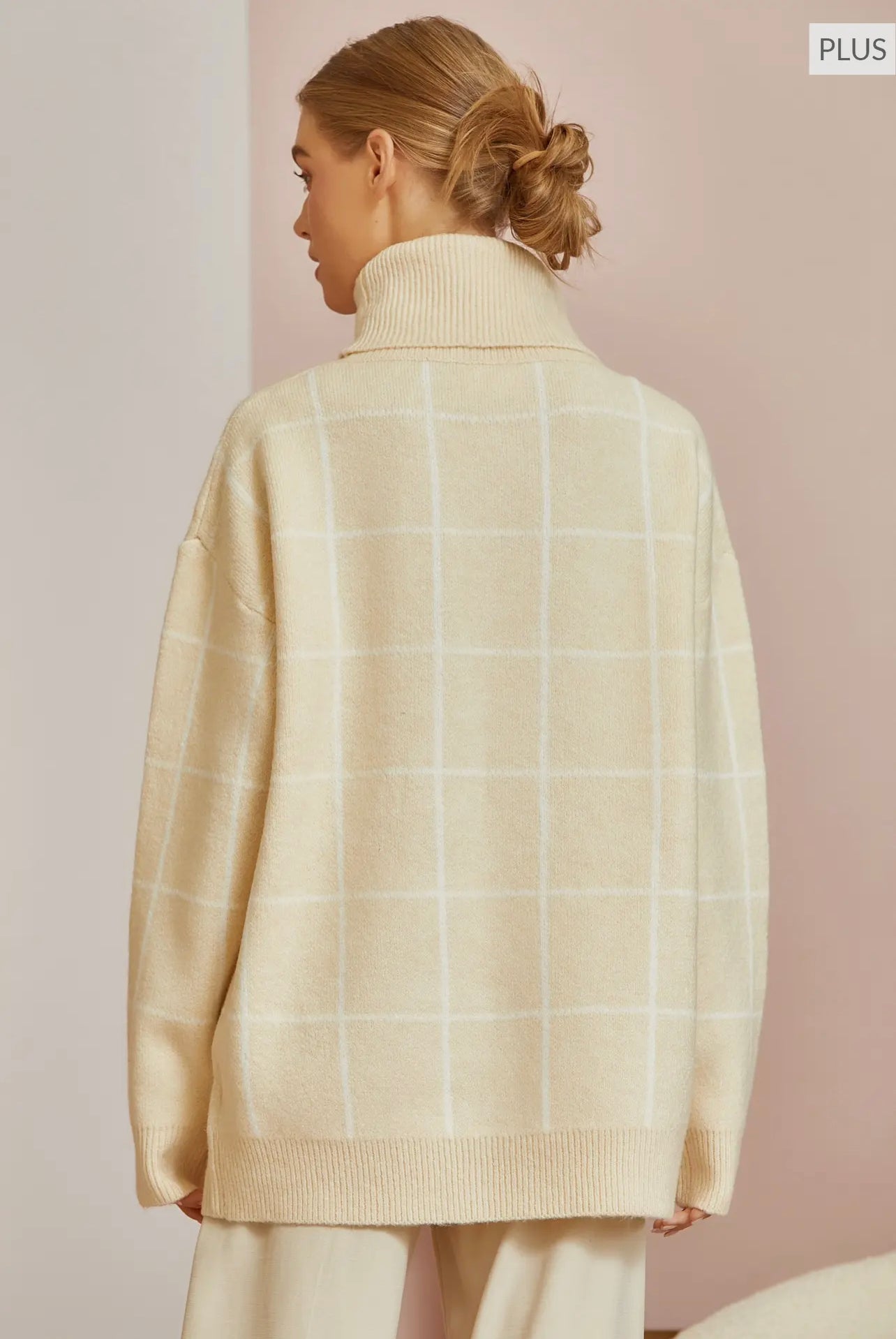 CURVE - Taupe Cowl Neck Sweater