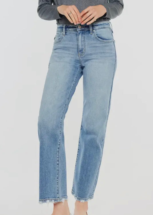 High Rise Slim Wide Leg Jeans
