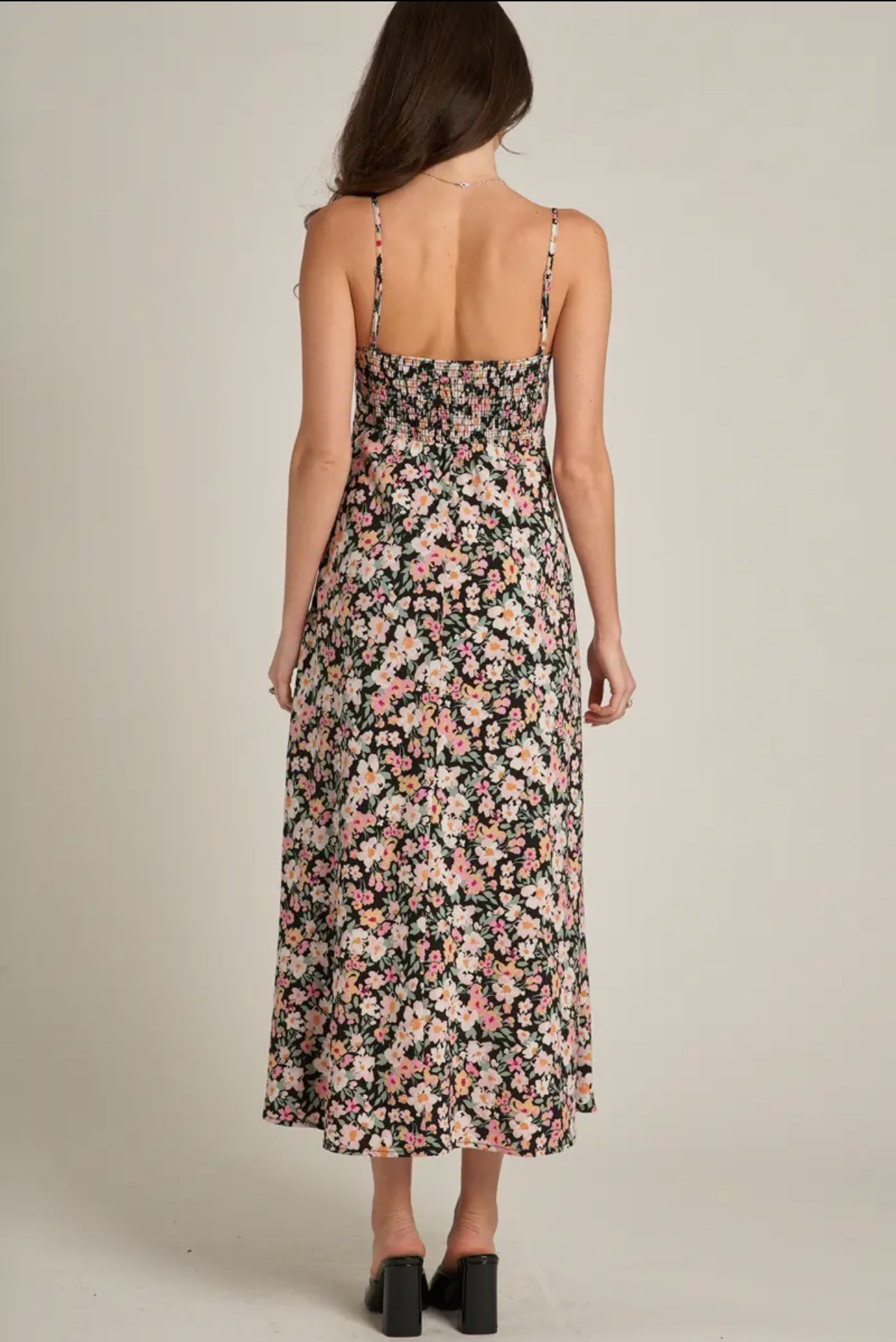 Floral Front Tie Midi Dress